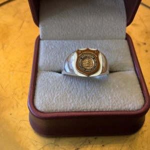 14K Gold Filled PEPPERDINE UNIVERSITY Seal on Sterling Silver Ring